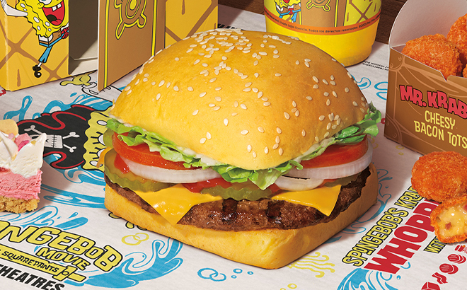 Burger King SpongeBobs Krabby Whopper on a Table