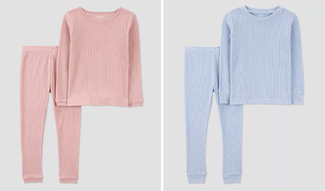 Carters Toddler 2 Piece Solid Cotton Pajama Sets Carters Toddler 2 Piece Solid Cotton Pajama Sets