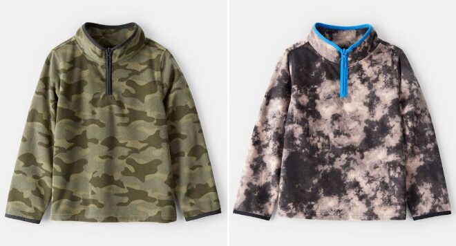 Carters x OshKosh Bgosh Boys Microfleece Quarter Zip Pullover Carters x OshKosh Bgosh Boys Microfleece Quarter Zip Pullover