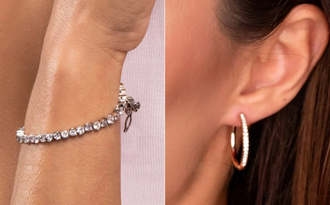 Cate Chloe Ezra 18k White Gold Plated Infinity Tennis Bracelet