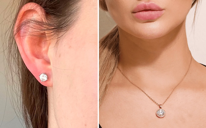 Cate Chloe Mia Stud Earrings and Mariah Pendant Necklace