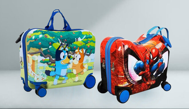 Character Ride on Suitcases on the Table