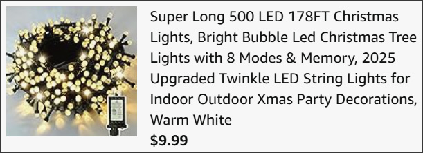 Christmas Lights at Checkout