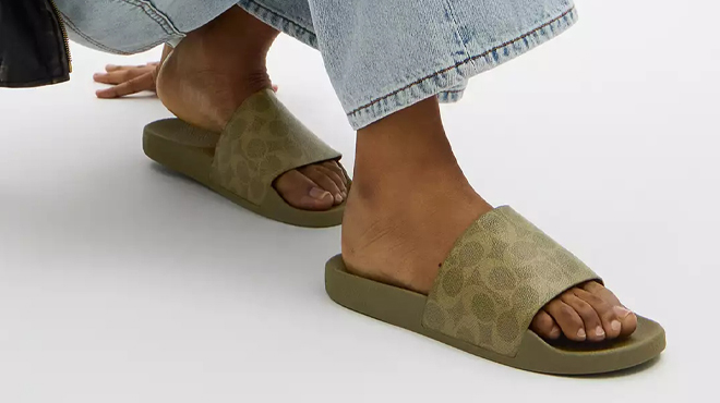 Coach Outlet Udele Sport Slides In Signature Canvas