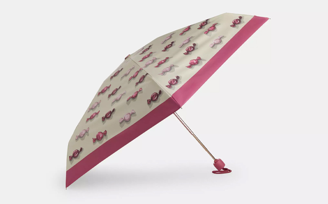 Coach Outlet Uv Protection Mini Umbrella With Candy Print