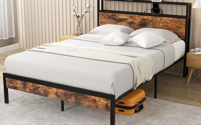 Costway Full Bed Frame with Storage