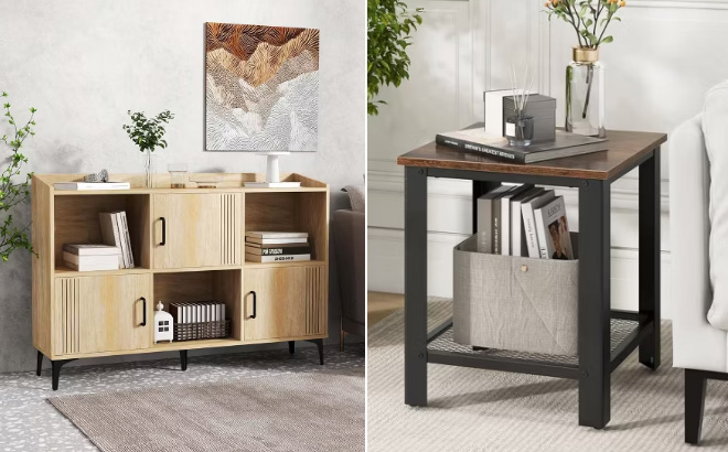 Costway Wide Storage Cabinet Home Large Bookcase