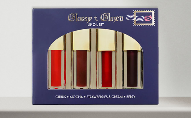 Created For Macys 4 Piece Glossy and Glazed Lip Oil Makeup Set