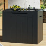 Devoko Devoko 32 Gallon Water Resistant Lockable Deck Box With Seat in Black