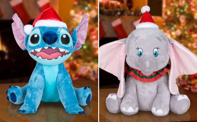 Disney 11 in Stitch Greeter Toy Christmas Decor and Disney Dumbo 16 93 in Multi Color Toys Plush Toy
