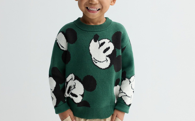 Disney Mickey Mouse Baby Toddler Boy Relaxed Crewneck Sweater