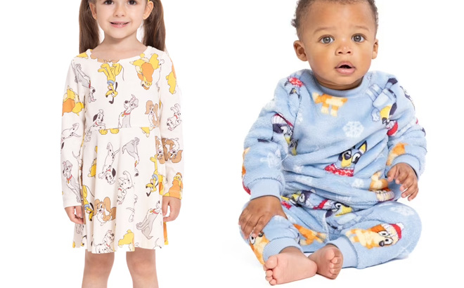 Disney Toddler Girls Print Dress with Long Sleeves