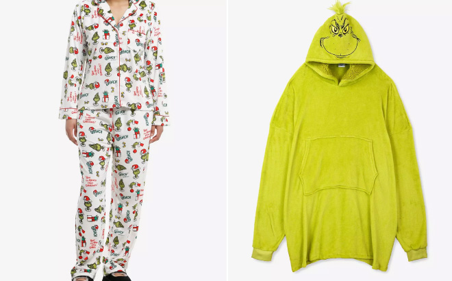 Dr Seuss How The Grinch Stole Christmas White Pajama Set