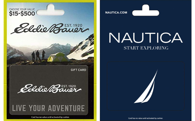 Eddie Bauer and Nautica Gift Cards