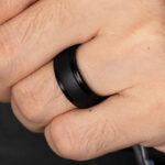 Egnaro Mens Black Silicone Ring