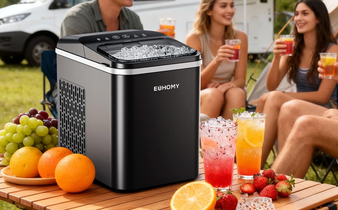 Euhomy 35lbs Nugget Ice Maker Countertop on the Table