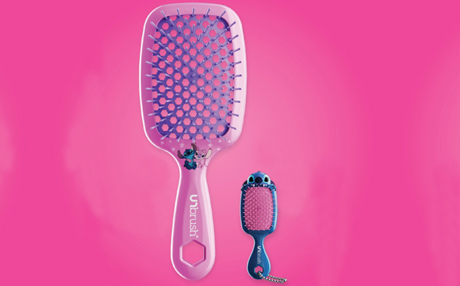 FHI Heat Disney Stitch Detangling UNbrush Gift Set in Pink