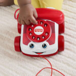 Fisher Price Baby Toy Red Chatter Telephone on the Carpet