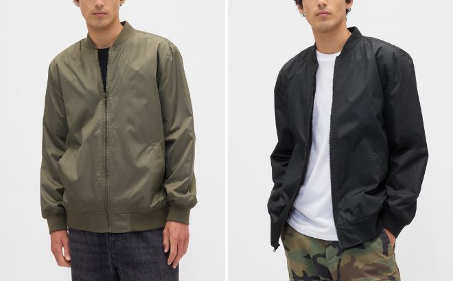 GAP Factory Mens Relaxed Ripstop Bomber Jacket GAP Factory Mens Relaxed Ripstop Bomber Jacket