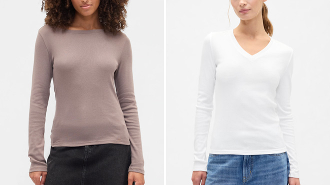 GAP Factory Womens Modern Ribbed Boatneck T Shirt GAP Factory Womens Modern Ribbed Boatneck T Shirt