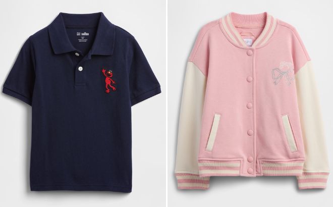 GAP Factory babyGap Sesame Street Pique Polo Shirt and Fleece Varsity Jacket