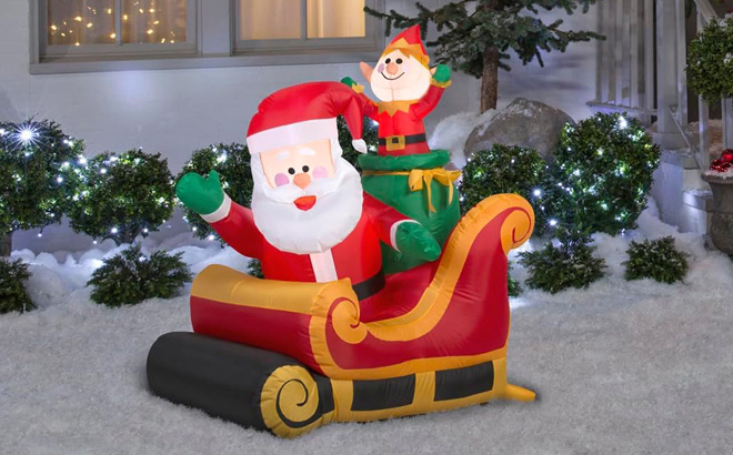 Gemmy Inflatables Santa with Sleigh Gemmy Inflatables Santa with Sleigh