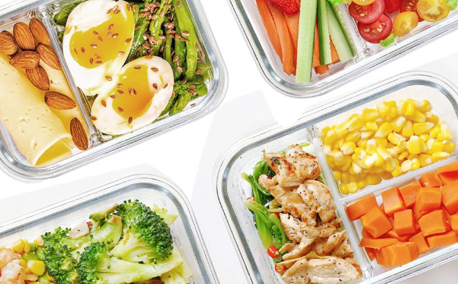 Glass Containers with Food