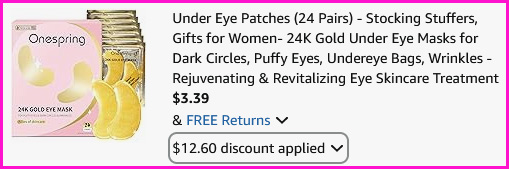 Gold Eye Mask Checkout Screen Gold Eye Mask Checkout Screen