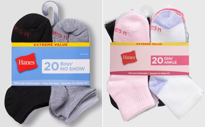 Hanes Boys 20 Pack No Show Athletic Socks Hanes Boys 20 Pack No Show Athletic Socks