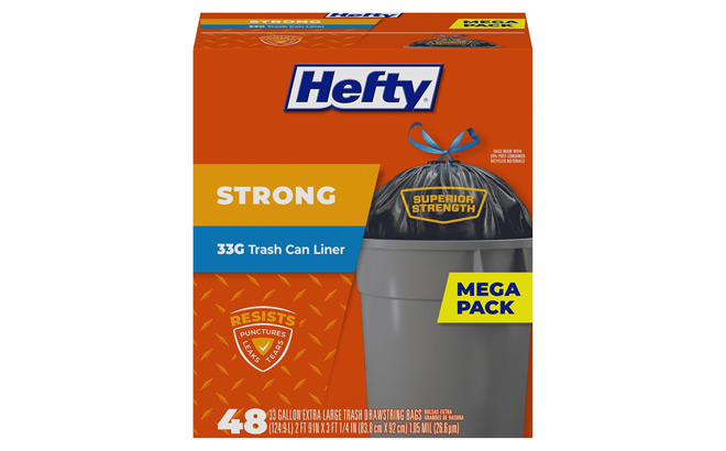 Hefty 48 Count Strong 33 Gallon Extra Large Trash Bags