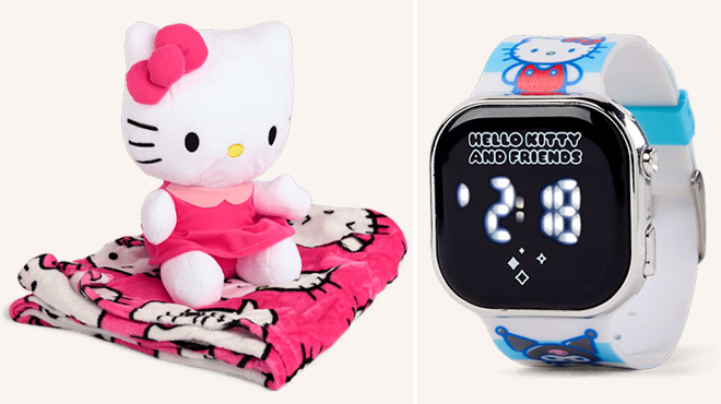 Hello Kitty 2 Piece Accessory Set and Digital Watch