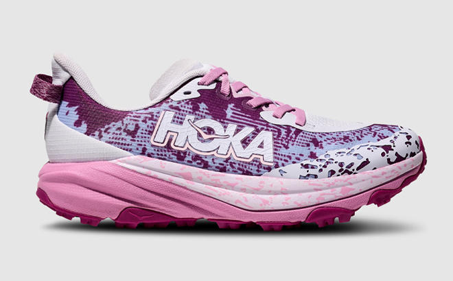 Hoka Speedgoat 6 Girls Grade School Shoe in Starlight Glow Lupine Color