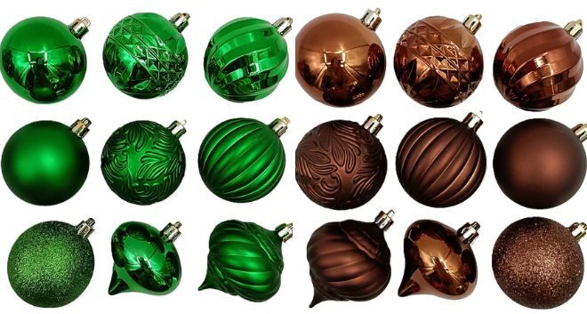 Holiday Living 40 Pack Standard Indoor Shatterproof Ornament Set