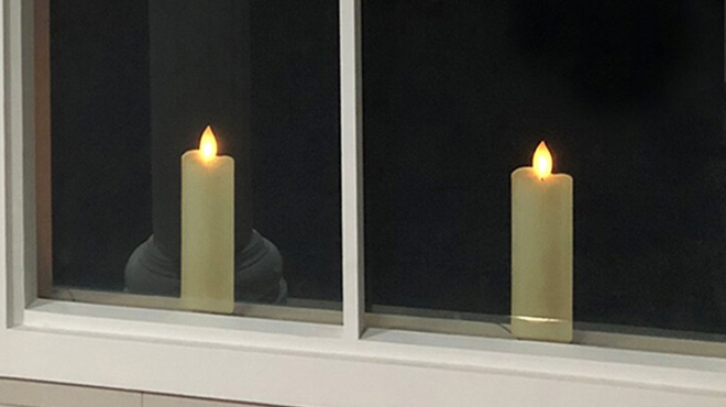 Holiday Living 7 125 in Lighted White Battery Operated Candle