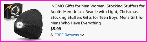 Inomo Unisex Beanie with Light Checkout Screen