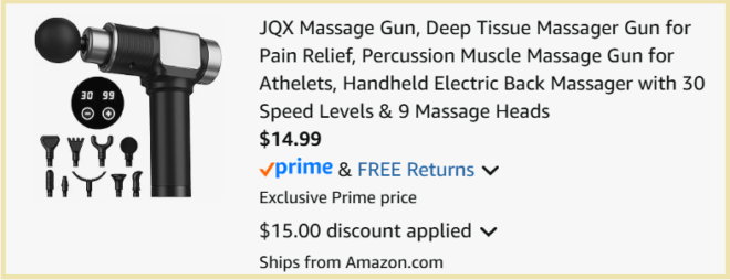 JQX Deep Tissue Massage Gun Checkout Page