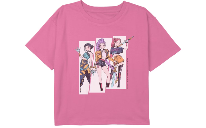KPop Demon Hunters Huntrix Superstars Manhwa Style Girls Cropped T Shirt