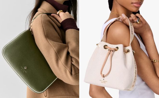 Kate Spade Outlet Emma Medium Shoulder Bag and Kip Canvas Bucket Bag