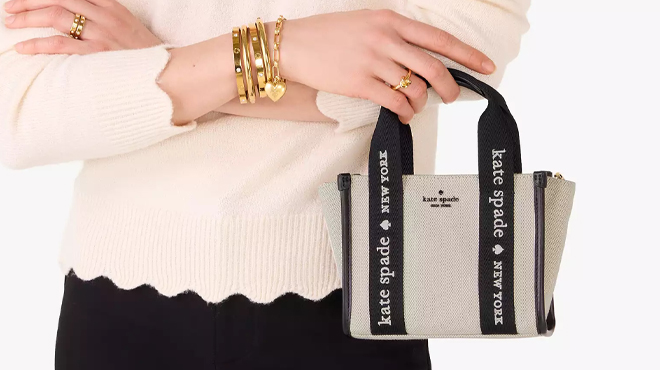 Kate Spade Outlet Kip Canvas Mini Tote Bag