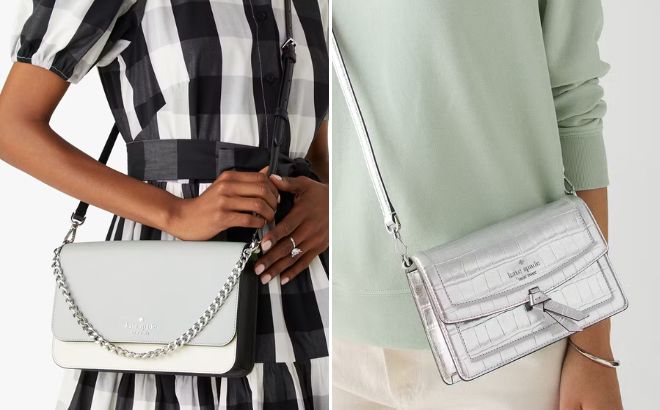 Kate Spade Outlet Madison Willow Convertible Crossbody and Knott Croc Embossed Mini Flap Crossbody