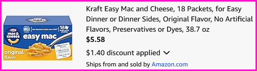 Kraft Deluxe Mac and Cheese Checkout Screen Kraft Deluxe Mac and Cheese Checkout Screen