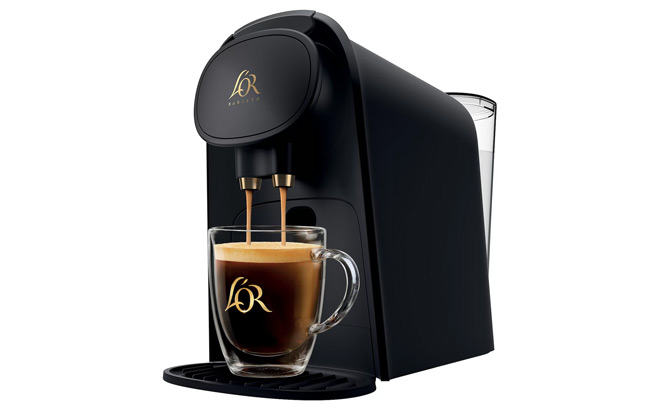 LOR Barista Machine Coffee Maker on a White Background LOR Barista Machine Coffee Maker on a White Background