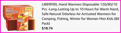Liberfeel Hand Warmers Checkout Screen