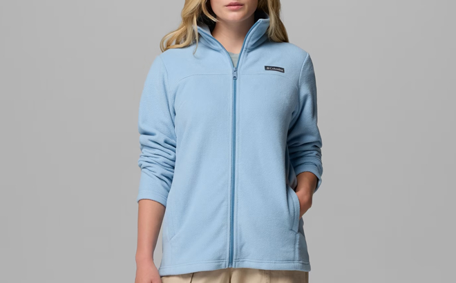 Light Blue Columbia Fleece Jacket Light Blue Columbia Fleece Jacket