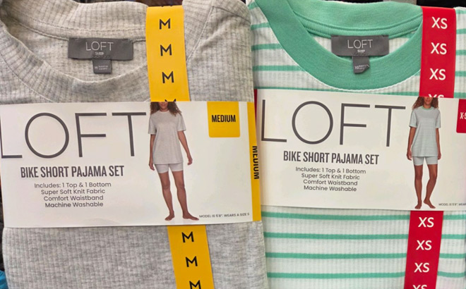 Loft Womens 2 Piece Bike Short Pajama Set