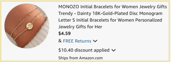 MONOZO Gold Monogram Letter Initial Bracelet Checkout Page MONOZO Gold Monogram Letter Initial Bracelet Checkout Page