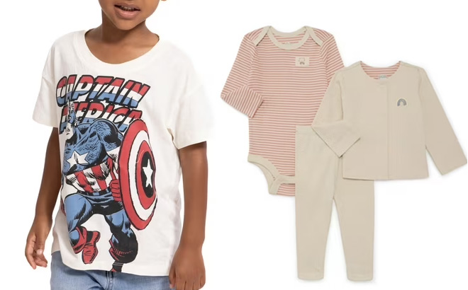 Marvel Captain America Toddler Boys Graphic Tee with Short Sleeves