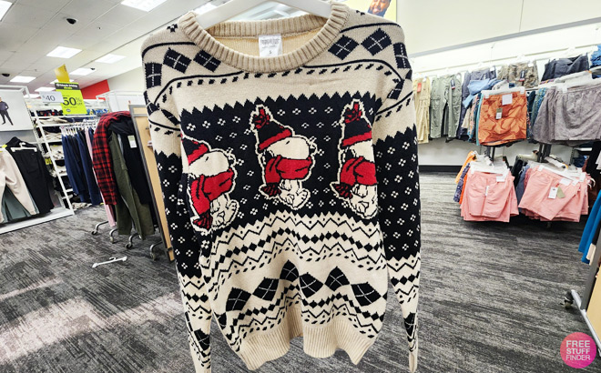 Mens Snoopy Graphic Sweater Mens Snoopy Graphic Sweater