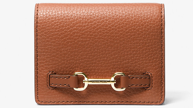 Michael Kors Carson Small Pebbled Leather Wallet in Luggage