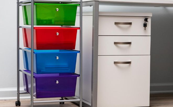 Mind Reader 4 Drawer All Purpose Rolling Storage Cart Mind Reader 4 Drawer All Purpose Rolling Storage Cart